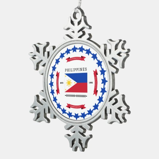 Philippinen Schneeflocken Zinn-Ornament (Rechts)