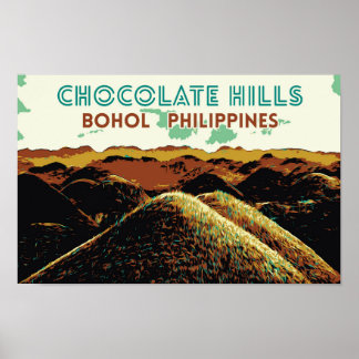 Philippinen, Schokoladenhügel auf der Insel Bohol  Poster