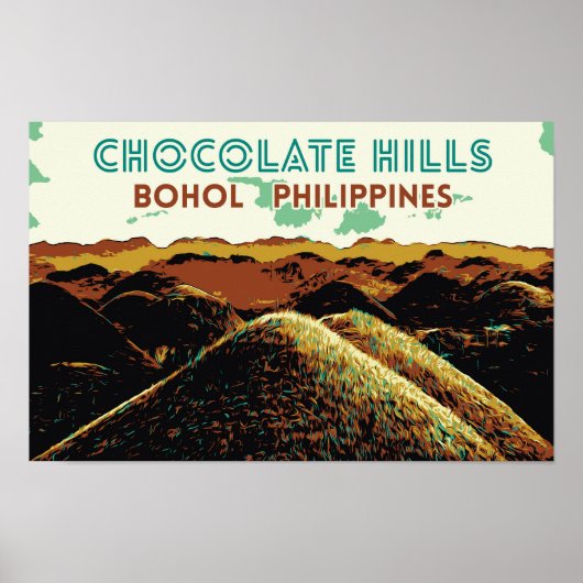 Philippinen, Schokoladenhügel auf der Insel Bohol  Poster (Vorne)