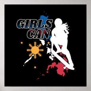 Philippinen Skateboarding Girls Can Poster