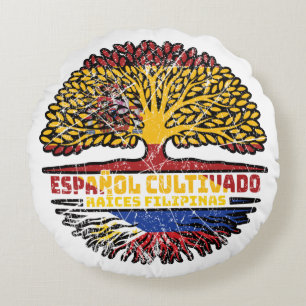 Philippinen Spanien Treuhandflagge Rundes Kissen