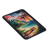 Philippinen Strand Illustration Reise Kunst Vintag Magnet (Rechte Seite)