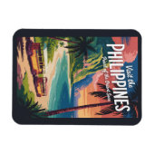 Philippinen Strand Illustration Reise Kunst Vintag Magnet (Horizontal)