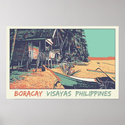 Philippinen, Strand von Boracay auf den Visayas-In Poster (Vorne)