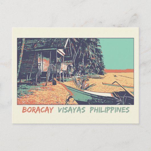 Philippinen, Strand von Boracay auf den Visayas-In Postkarte (Vorderseite)