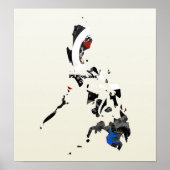 Philippinen Trendy Peace Sign mit Filipina Karte Poster (Vorne)