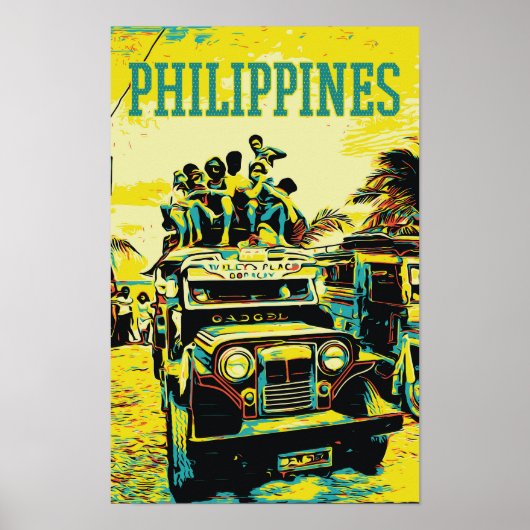 Philippinen, überlasteter Jeepney Poster (Vorne)