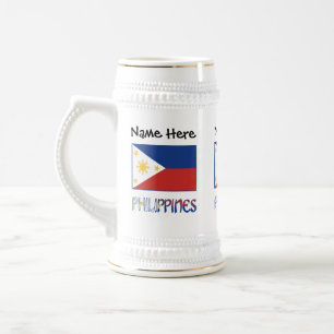 Philippinen und personalisierte philippinische Fla Bierglas