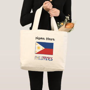 Philippinen und personalisierte philippinische Fla Jumbo Stoffbeutel