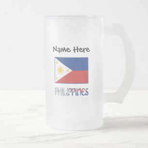 Philippinen und personalisierte philippinische Fla Mattglas Bierglas
