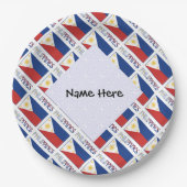 Philippinen und philippinische Flagge geteert Pers Pappteller (Vorderseite)