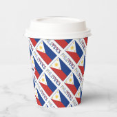 Philippinen und philippinische Flagge mit Ihrem Na Pappbecher (Links)