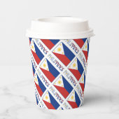 Philippinen und philippinische Flagge mit Ihrem Na Pappbecher (Rückseite)