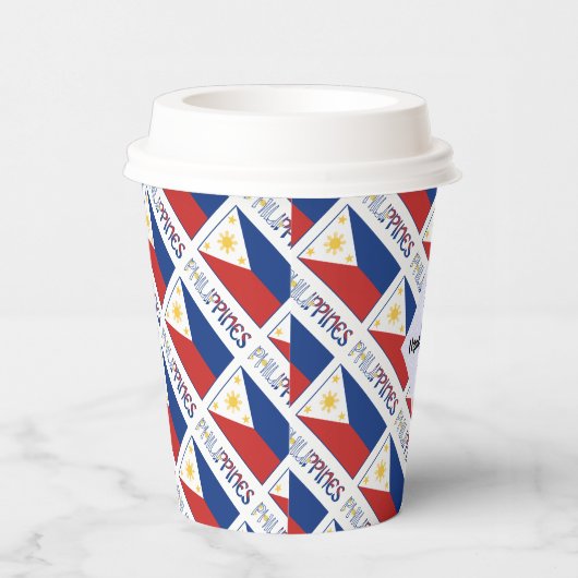 Philippinen und philippinische Flagge mit Ihrem Na Pappbecher (Rechts)
