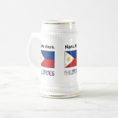 Philippinen und philippinische Flagge Personalisie Bierglas (Vorderseite Links)