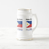 Philippinen und philippinische Flagge Personalisie Bierglas (VorderseiteRechts)
