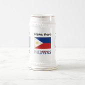 Philippinen und philippinische Flagge Personalisie Bierglas (Mittel)