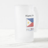 Philippinen und philippinische Flagge Personalisie Mattglas Bierglas (VorderseiteRechts)