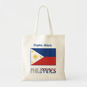 Philippinen und philippinische Flagge Personalisie Tragetasche