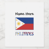 Philippinen und philippinische Flagge Personalisie Weinetikett (Einzelnes Label)