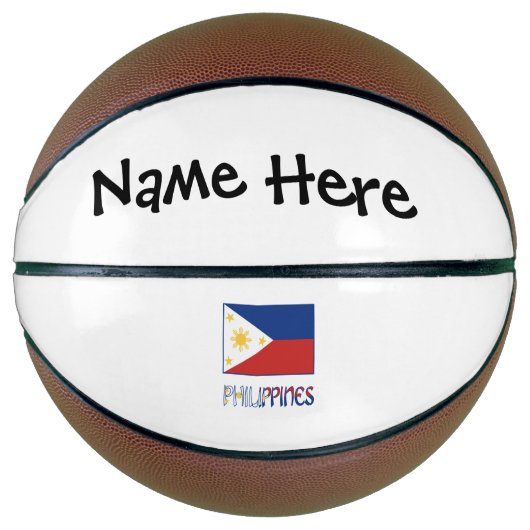 Philippinen und philippinische Flagge und Ihr Name Basketball (Vorderseite)