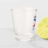 Philippinen und philippinische Flagge und Ihr Name Schnapsglas (Links)