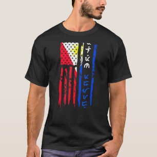 Philippinen US Flag Filipino American Pride Baybay T-Shirt
