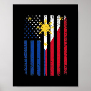Philippinen USA Flag 4. Juli USA Poster