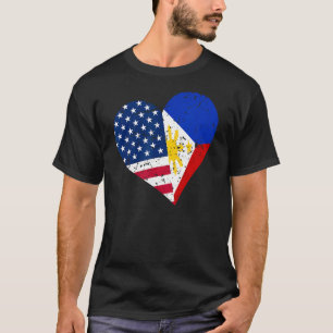Philippinen USA Herz erschüttert Philippinischer A T-Shirt
