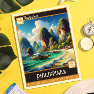 Philippinen Vintage-Gemälde Postkarte