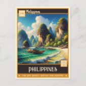 Philippinen | Vintage Malerei Postkarte (Vorderseite)