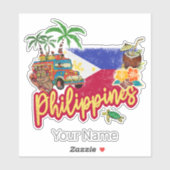 Philippinen Vintage Tarsier Flag Palm Souvenir Aufkleber (Blatt)