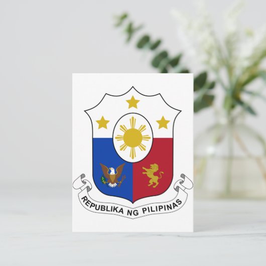 Philippinen-Wappen Postkarte (Stehend Vorderseite)