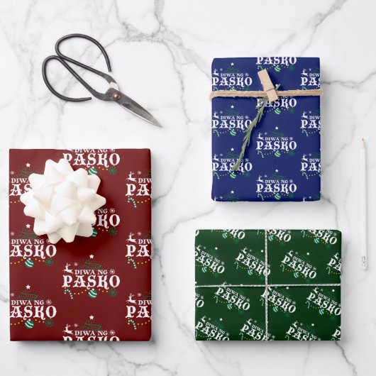 Philippinen Weihnachten - Diwa ng Pasko Geschenkpapier Set (Vorderseite)