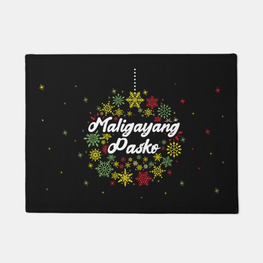 Philippinen Weihnachten Maligayang Pasko Snowflake Fußmatte (Vorderseite)