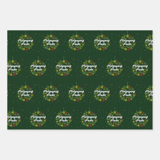 Philippinen Weihnachten Maligayang Pasko Snowflake Geschenkpapier Set (Vorderseite)