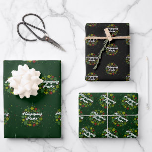 Philippinen Weihnachten Maligayang Pasko Snowflake Geschenkpapier Set