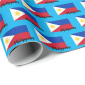 Philippinen-Wrapping Paper, philippinische Flagge Geschenkpapier (Rolleneckpunkt)