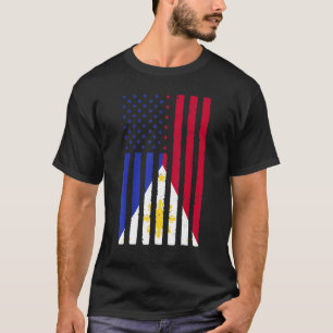 Philippinen Wurzeln Usa Flagge Erbe Halb Filipino  T-Shirt