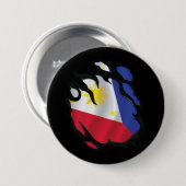 Philippinen zerrissene Flagge Button (Vorne & Hinten)