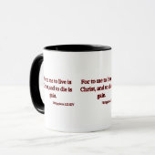 Philippiner 1:21 KJV Bibelschrift Zweitklone-Tasse Tasse (Vorderseite Links)
