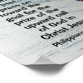 Philippiner 3:13-14 Presse gegen die hohe Berufung Poster (Ecke)