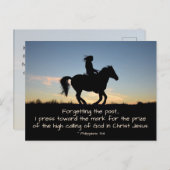 Philippiner 3:13-14 Vergessen Sie die Vergangenhei Postkarte (Vorne/Hinten)