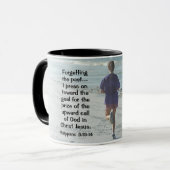 Philippiner 3:14 Gott rufen, Mädchen laufen Tasse (Vorderseite Links)