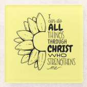 Philippiner 4:13 Bibelangebot-Blume Glasuntersetzer (Vorderseite)