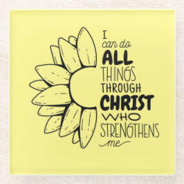 Philippiner 4:13 Bibelangebot-Blume Glasuntersetzer