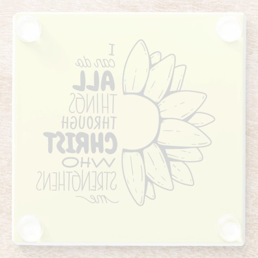 Philippiner 4:13 Bibelangebot-Blume Glasuntersetzer (Rückseite)