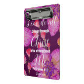 Philippiner 4:13 Bibelverse Christlicher Plan für Mini Klemmbrett (Gewinkelt2)