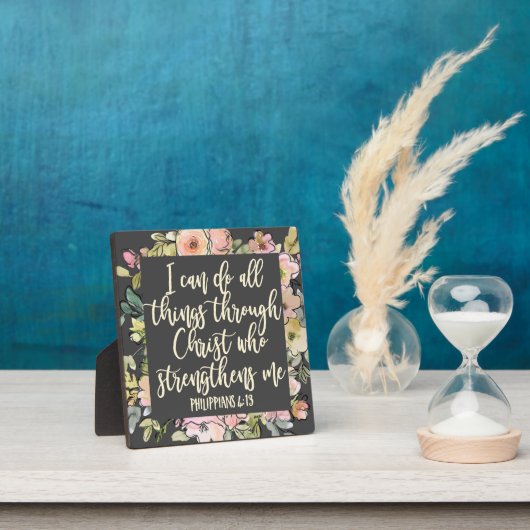 Philippiner 4:13 Bibelverse Hübsche Pastelle Flora Fotoplatte (InSitu)