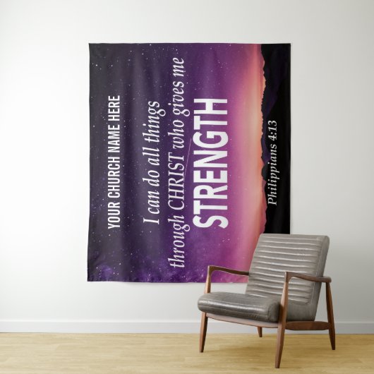 Philippiner 4:13 ICH KANN ALLES MACHEN Kirche Wandteppich (Beispiel)